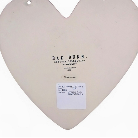 NEW Rae Dunn ceramic heart plaque - Picture 2 of 2